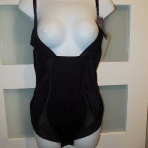 MAIDENFORM Self Expressions Open Bust Body Shaper Bodysuit Black Size XL Women's